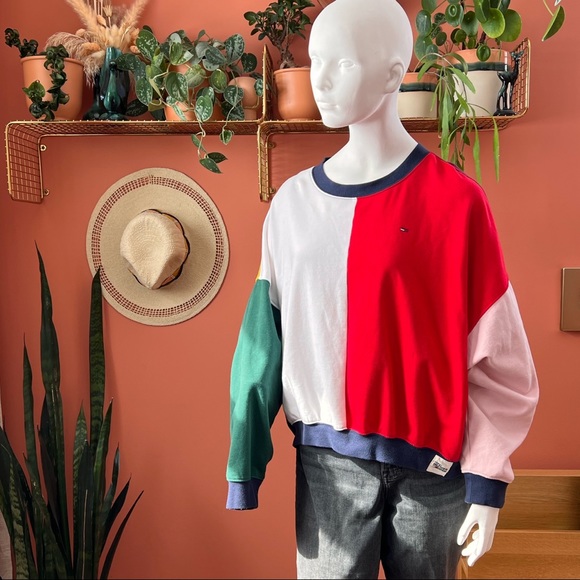 Tommy Hilfiger Colour Block Batwing Sweatshirt Comfy Awesomeness β€οΈπππ - Picture 1 of 9